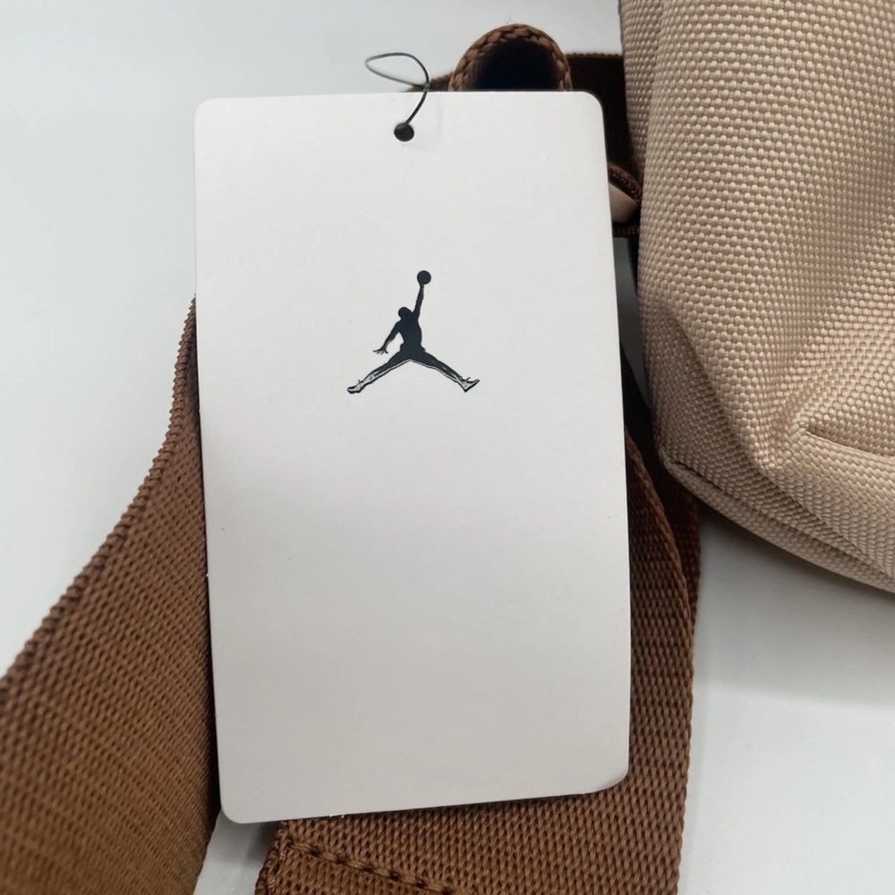 Nike Jordan Air Hesi Crossbody Sling Bag Tan Brown Jumpman Backpack Nylon Small - Picture 7 of 14
